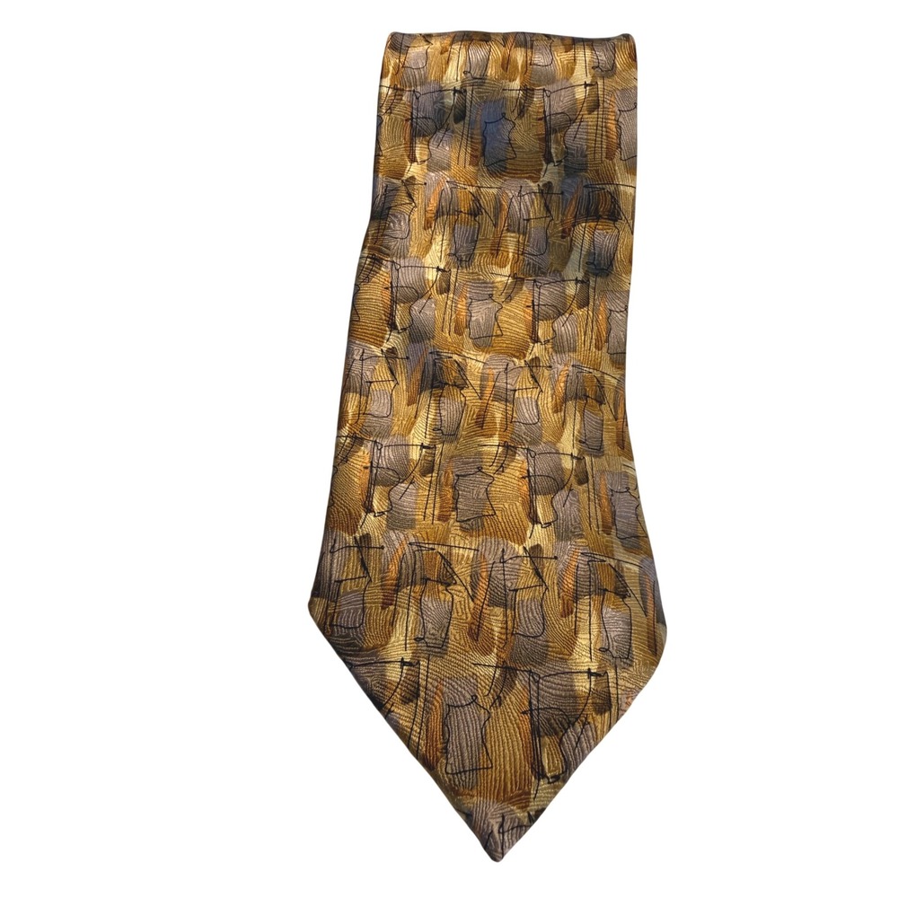 J Garcia Tie Mens OS Gold The Kabbalist Limited Edition Collection 43 Silk Art